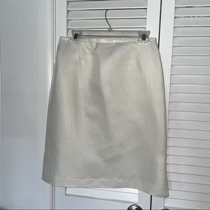 Classic Off White Linen Blend Skirt